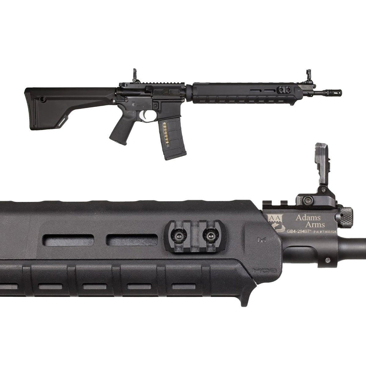 Section de rail Picatinny M-LOK Magpul polymère 3 slots 4 cm avec visserie