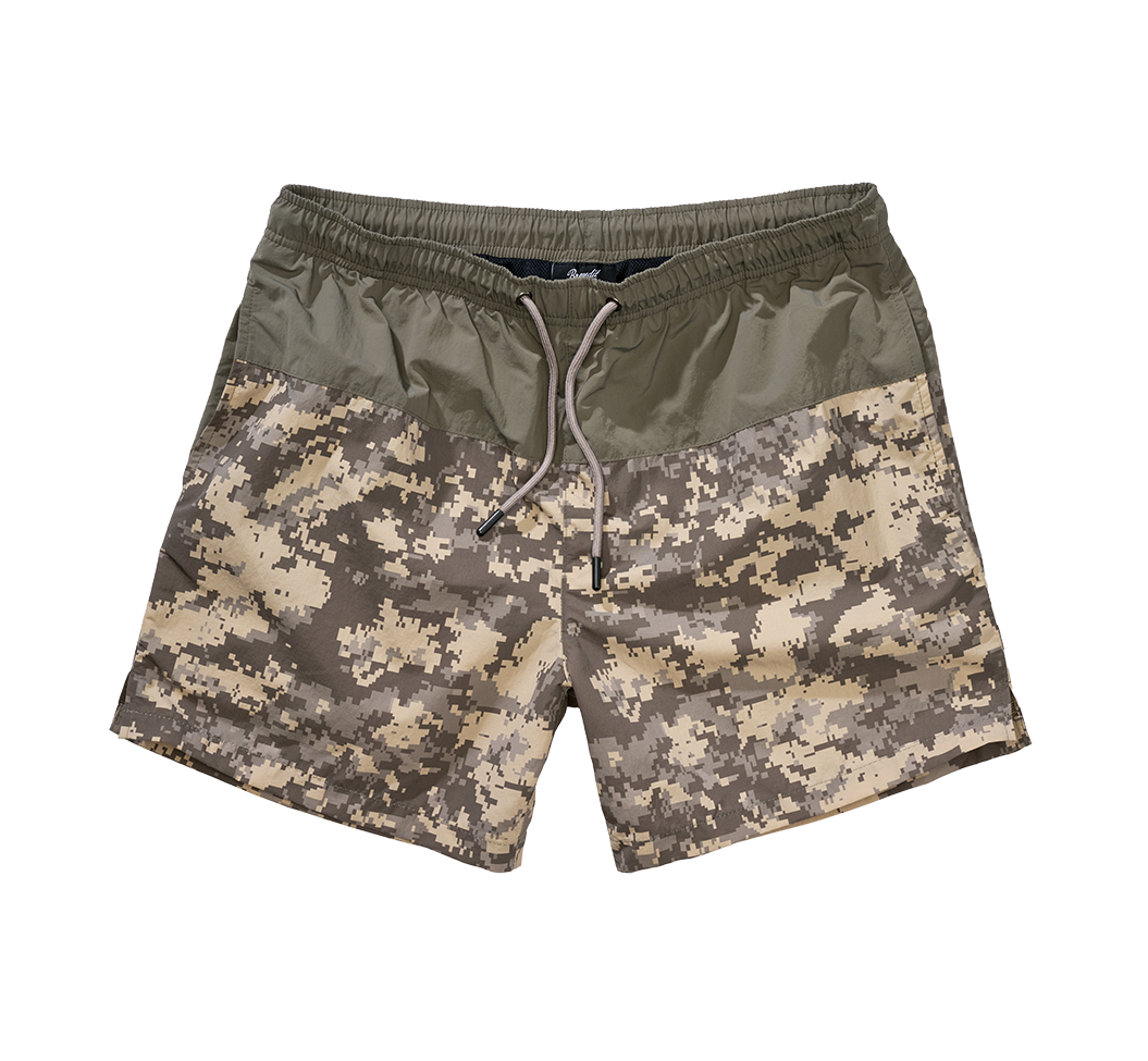Short de bain Brandit Swimshort Basic en nylon à doublure filet et poche à glissière