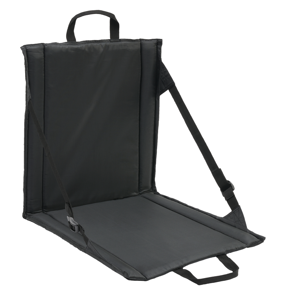 Siège pliant Brandit Foldable Seat 40 x 38 cm dossier inclinable et poche filet double