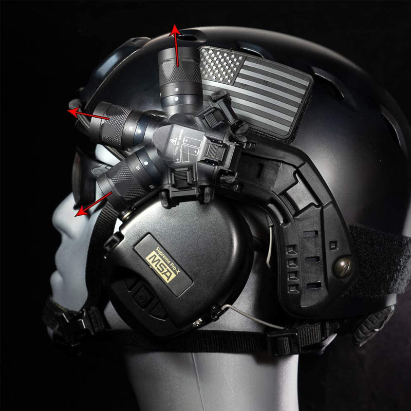 Support de lampe pour casque Thyrm VariArc M-LOK avec rail Picatinny 1913 intégré