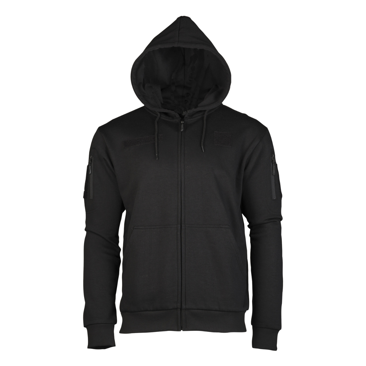 Sweat à capuche Mil-Tec Tactical en coton-polyester avec poches bras et fermeture éclair frontale