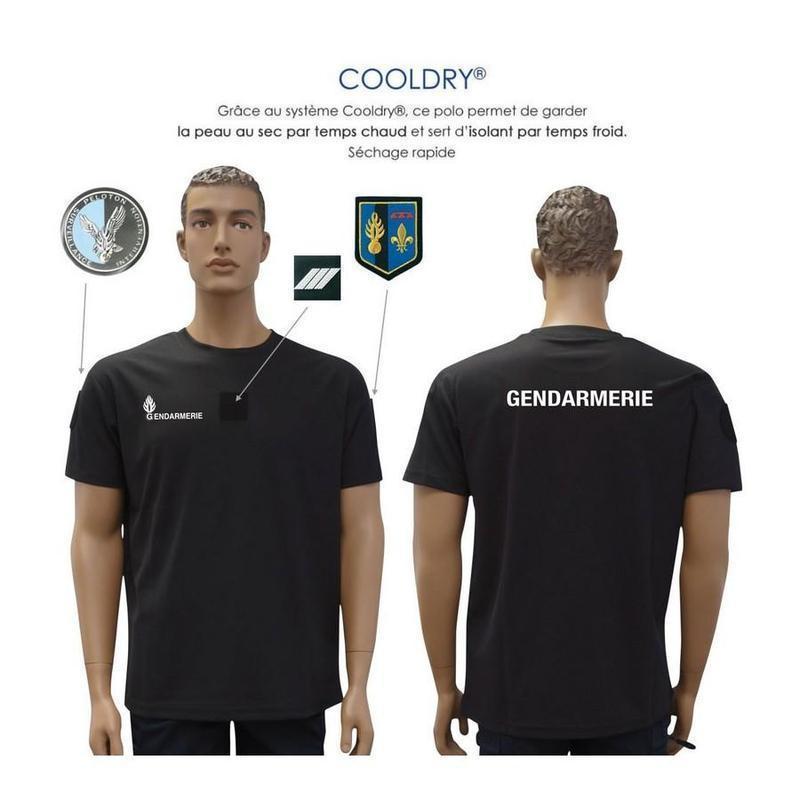 T-shirt Gendarmerie Départementale Patrol Equipement Cooldry 180 g/m² anti-humidité