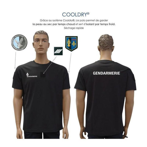 T-shirt Gendarmerie Départementale Patrol Equipement Cooldry 180 g/m² anti-humidité
