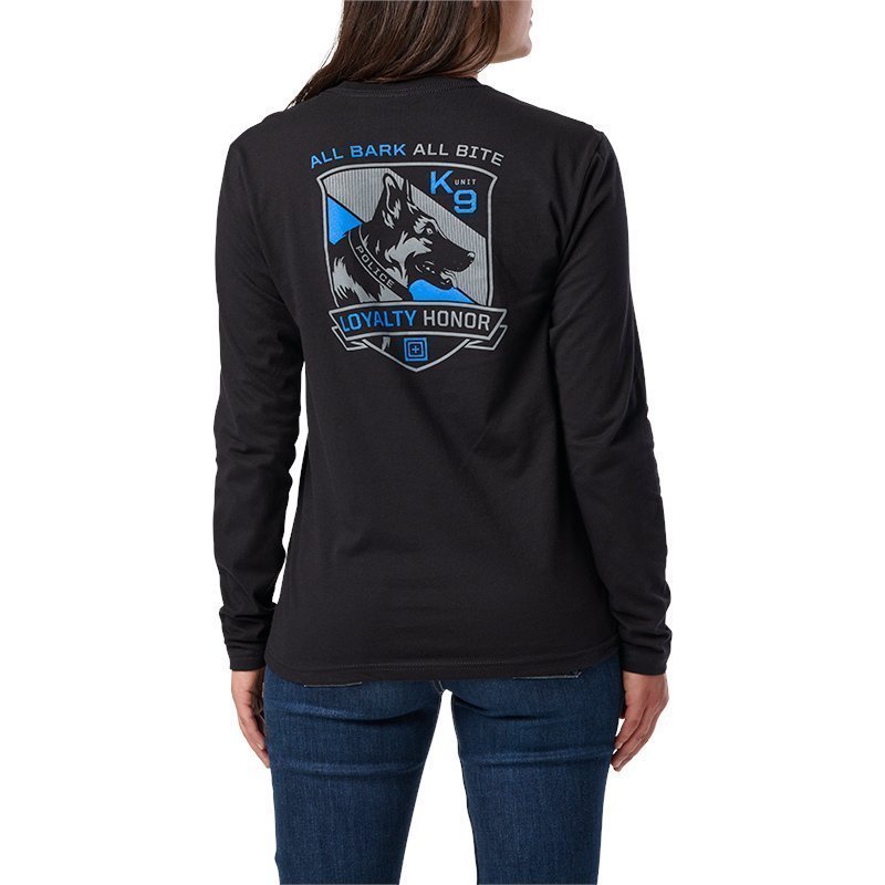 T-shirt manches longues femme 5.11 Tactical All Bark Bite en coton à traitement anti-odeur