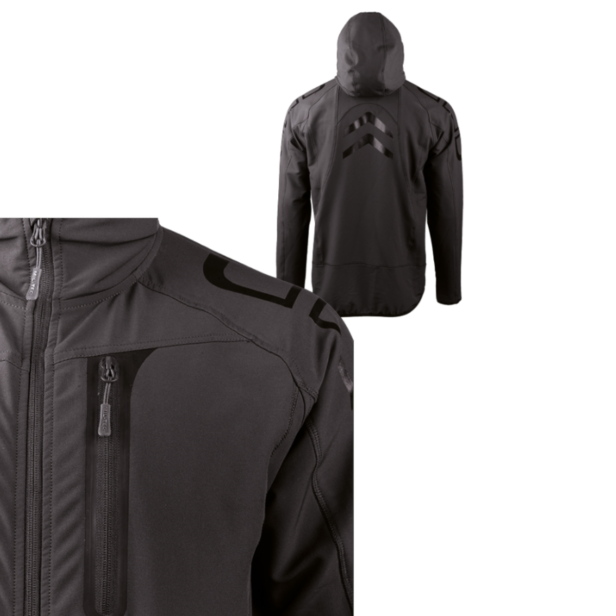 Veste softshell Mil-Tec Flex-Tech Dynamic Force polyester-élasthanne 92/8 déperlante avec capuche