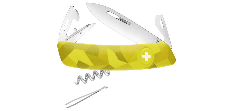 Couteau suisse Swiza C03 manche incurvé 6 outils lame 75 mm acier inoxydable 440