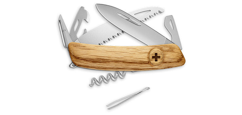 Couteau suisse Swiza D05 Allmatt plaquettes bois 8 outils scie à bois et anneau
