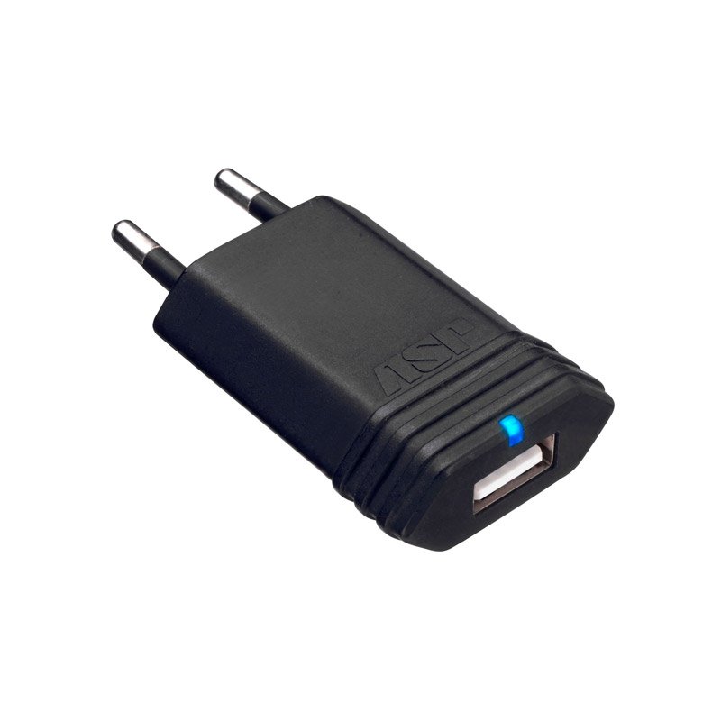 Chargeur mural USB ASP à deux broches pour prise européenne avec témoin de charge