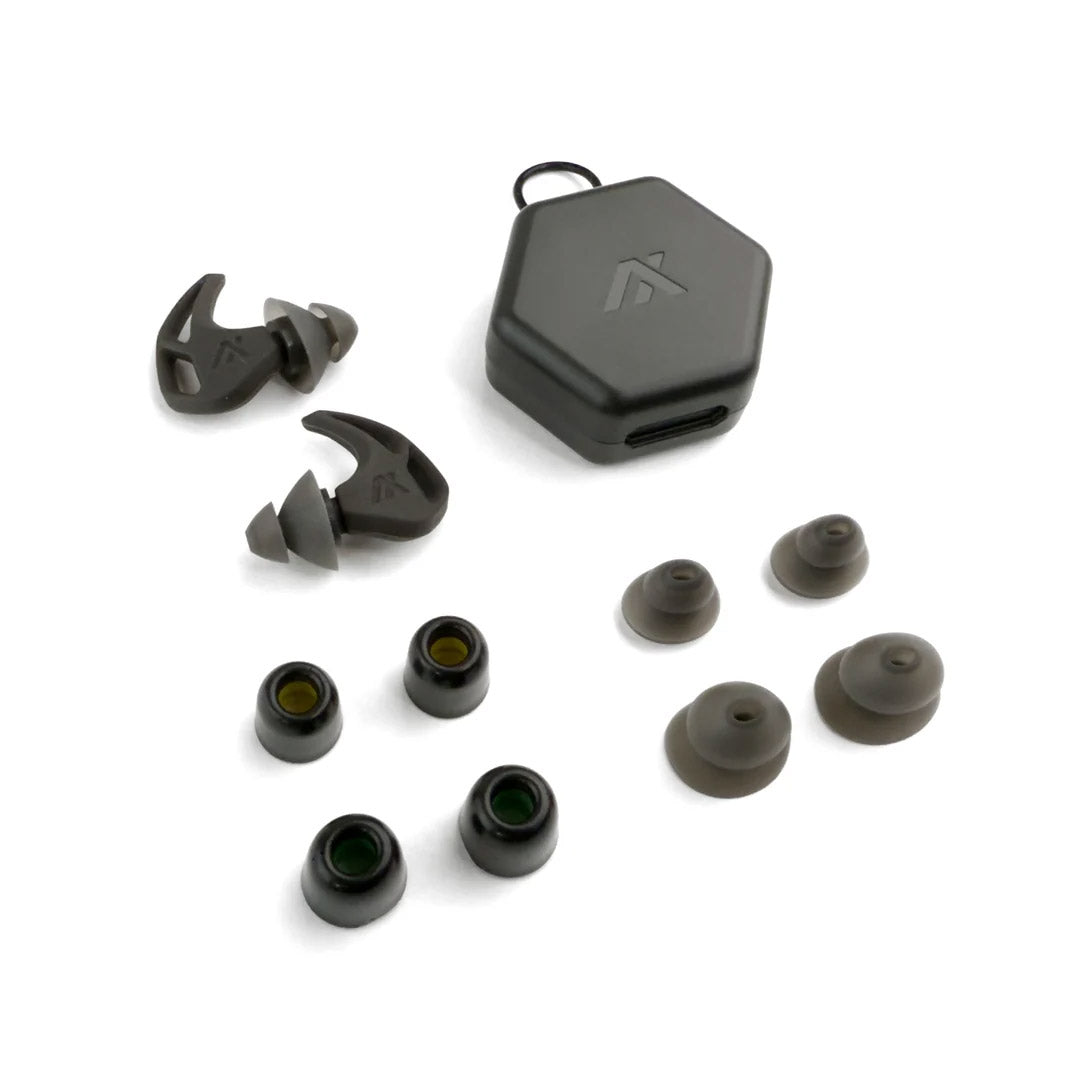 Bouchons d'oreilles AXIL X20 protection SNR 24 dB avec étui rigide et cinq paires d'embouts