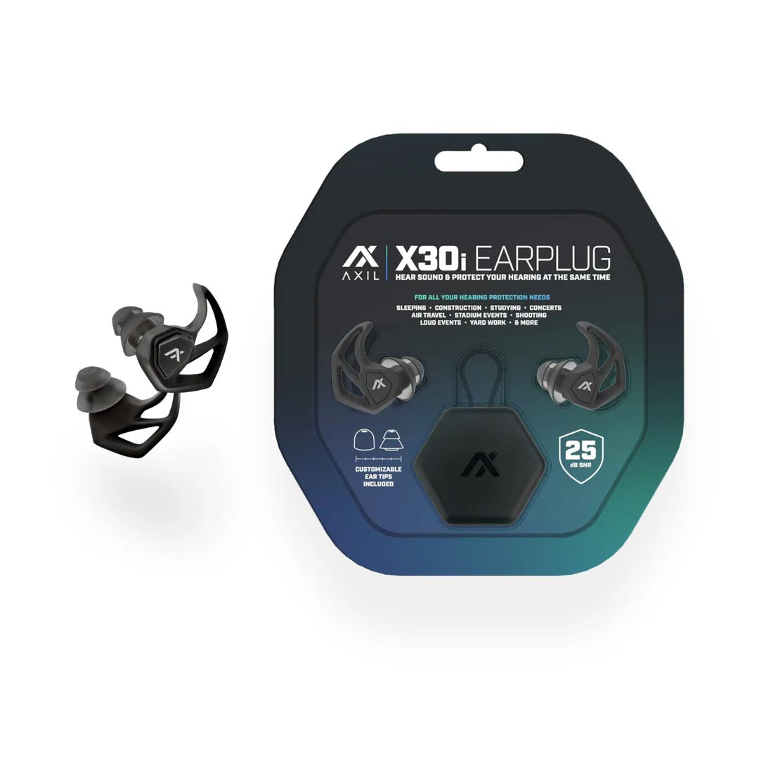 Bouchons d'oreilles AXIL X30i Impulse à valve commutable SNR 25 dB et IPIL 31 dB en mousse