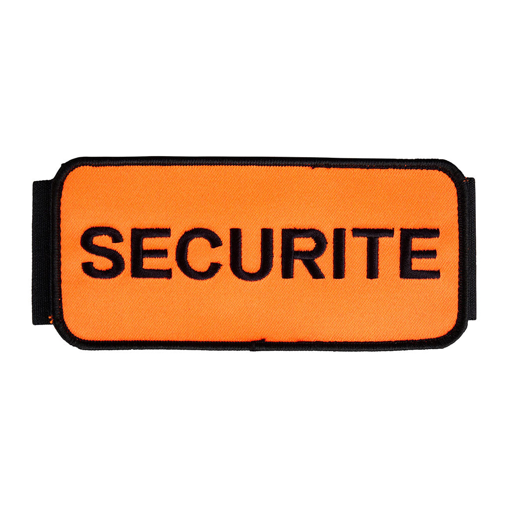 Brassard d'identification sécurité brodé Ares réglable par bande auto-agrippante élastique