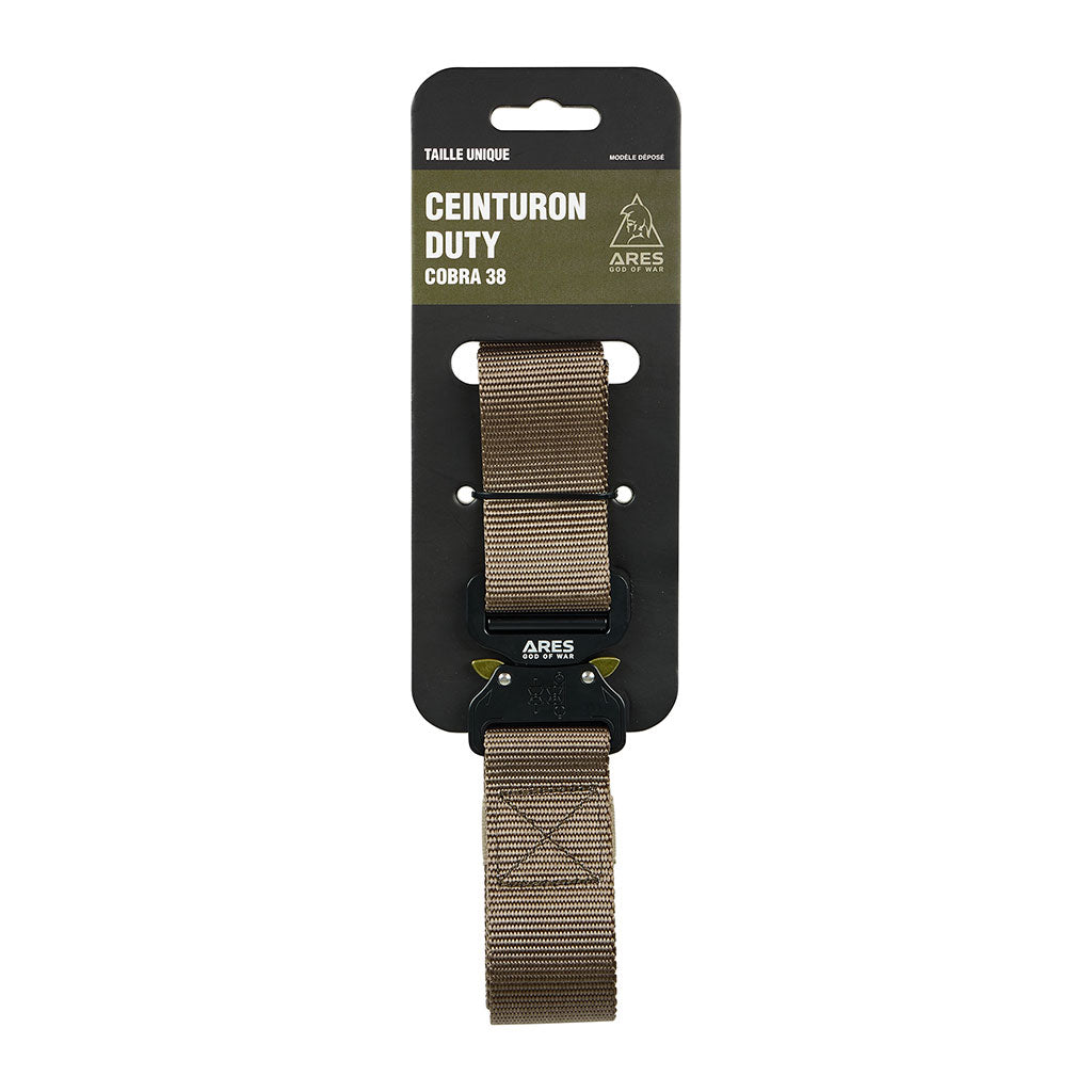 Ceinturon tactique Ares Duty Fast à boucle métallique double verrouillage, 38 ou 45 mm
