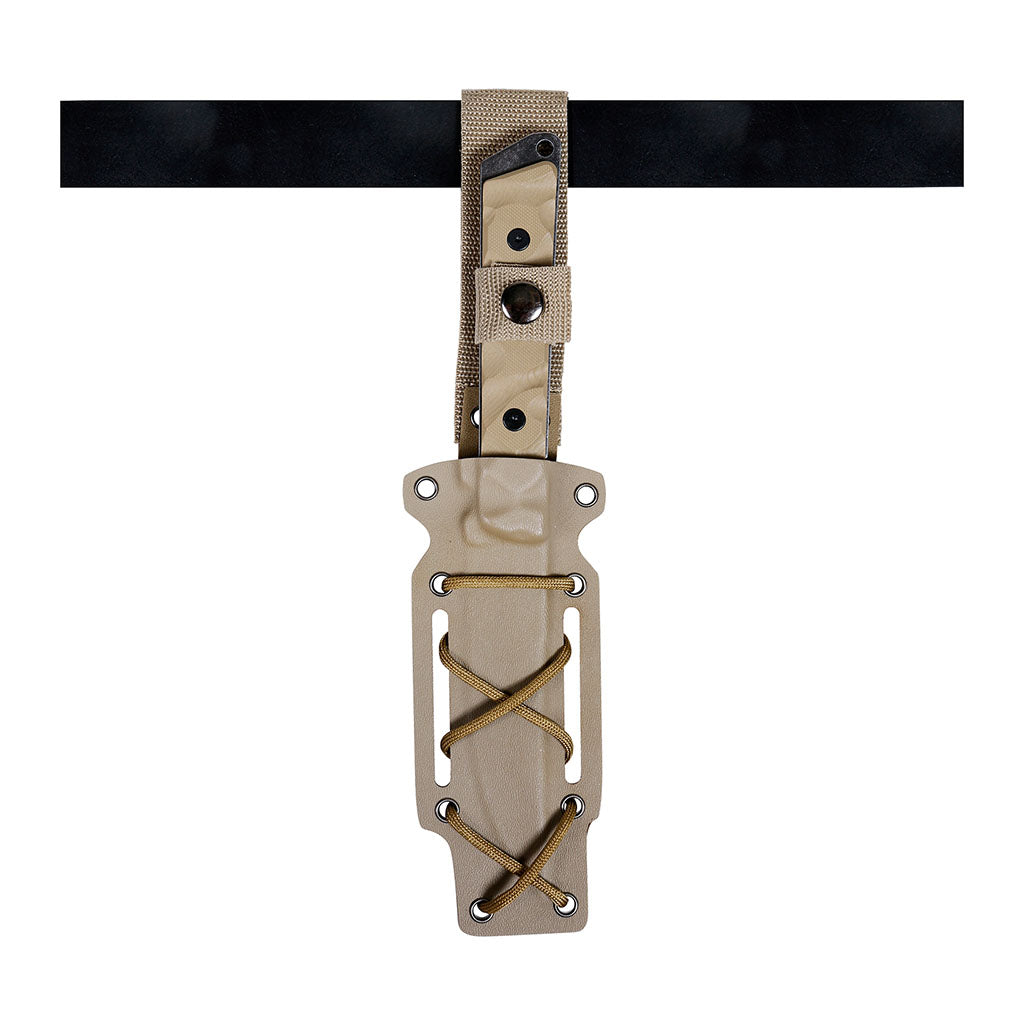 Couteau à lame fixe Ares Akuso Tanto manche G10 longueur totale 25,3 cm étui Kydex