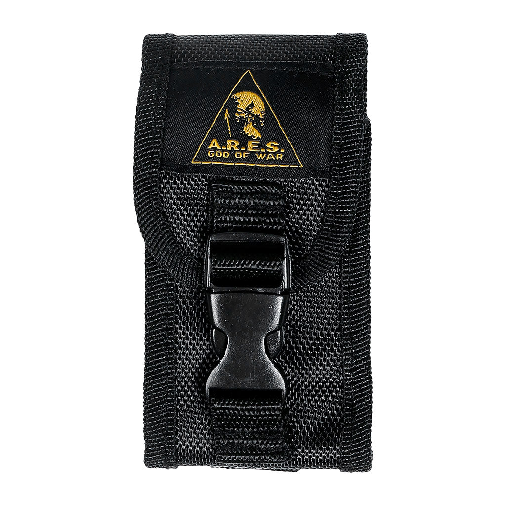 Couteau pliant Ares Black Stone manche G10 longueur dépliée 19 cm avec étui en nylon