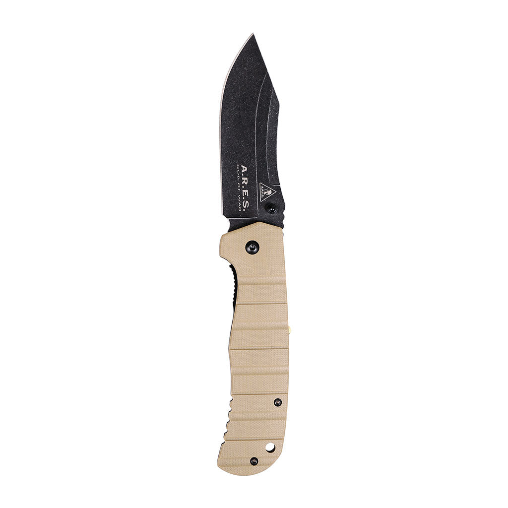 Couteau pliant Ares Desert Rock manche G10 longueur dépliée 22 cm avec étui en nylon