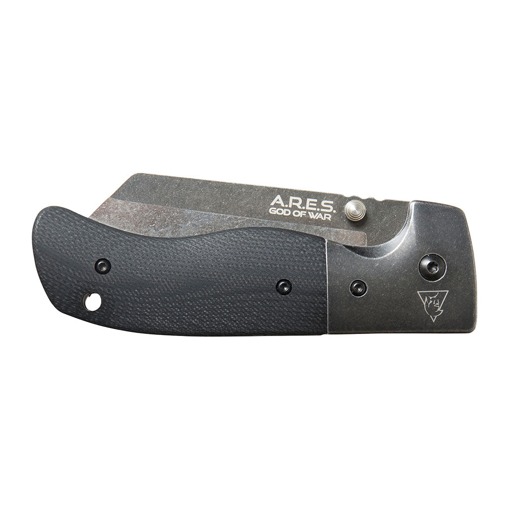 Couteau pliant outil Ares Massive Black lame acier 440 manche G10 22 cm hors tout