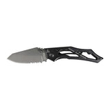 Couteau pliant Ares Mini Dague Black Series manche métal ajouré avec étui de ceinture