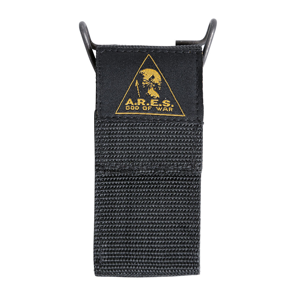 Couteau pliant Ares Mini Dague lame de 8 cm manche métal ajouré avec étui de ceinture