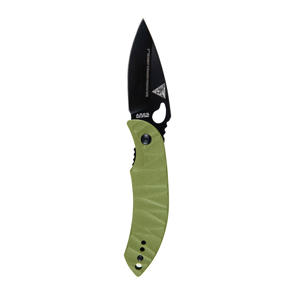Couteau pliant Ares Repman Combat lame AUS-8 de 7 cm manche G10 sculpté 75 grammes