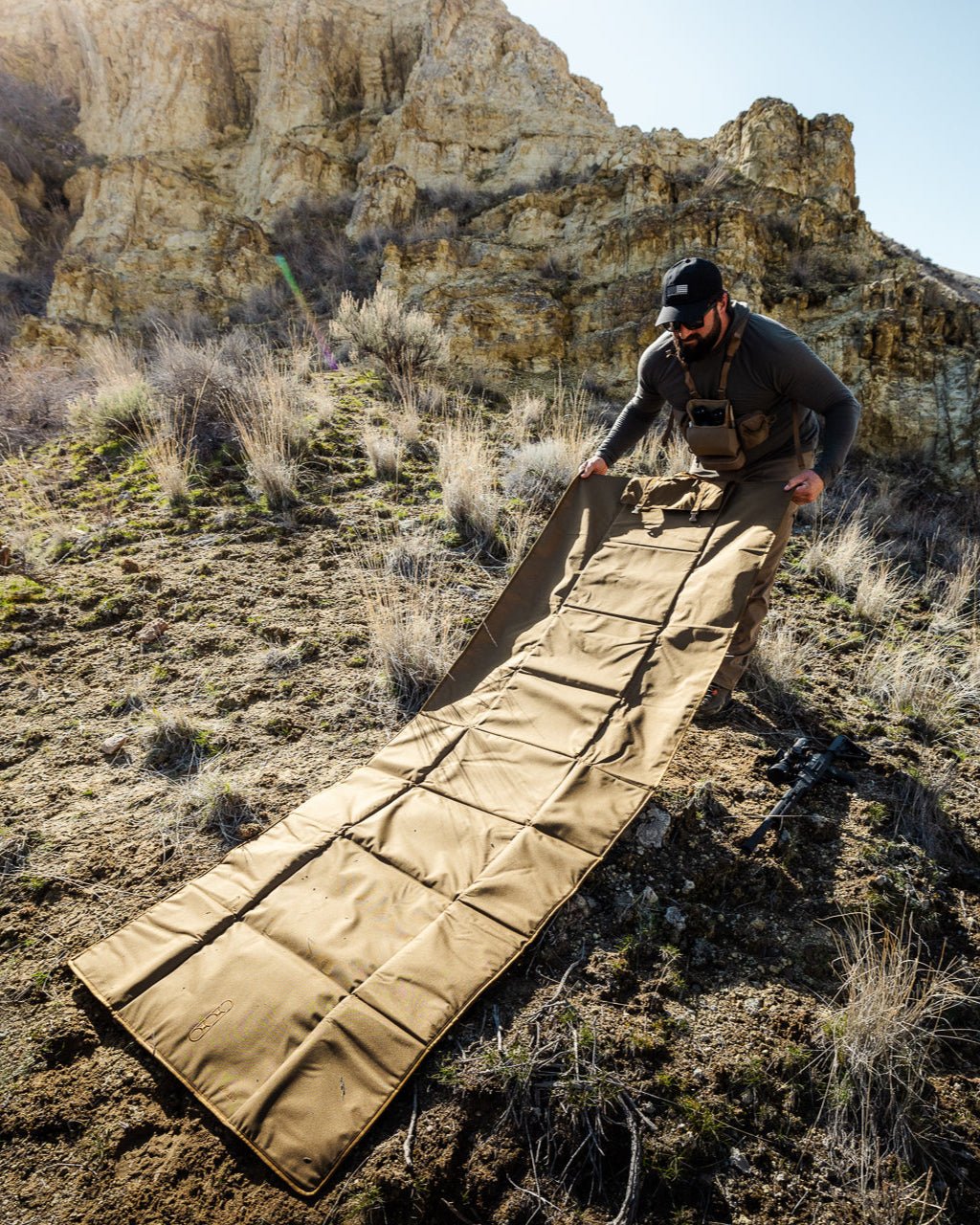 Tapis de tir Eberlestock Dirt Nap à cellules rembourrées pliable pour position couchée
