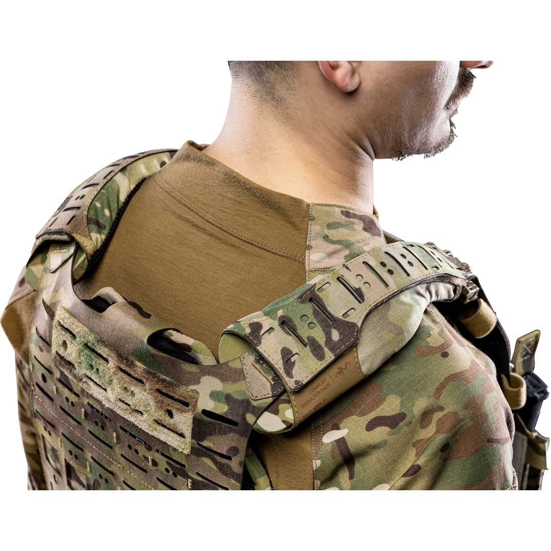 Comfort Shoulder Pads Frog Pro en LAHYCO à inserts semi-rigides, vendues par paire