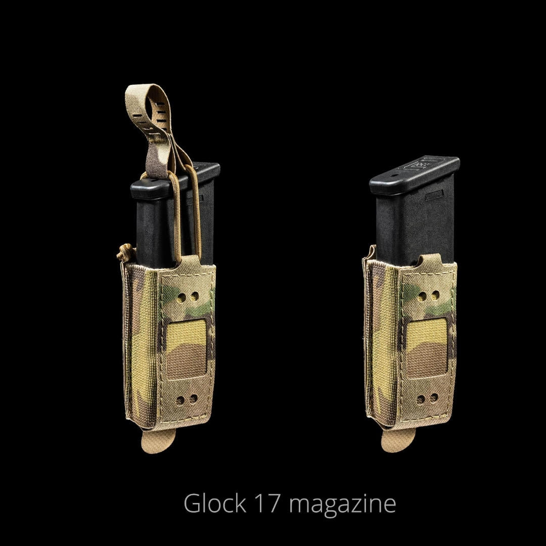 Porte-chargeur 9 mm Fast Pistol Frog Pro à rétention élastique 8 x 4 cm