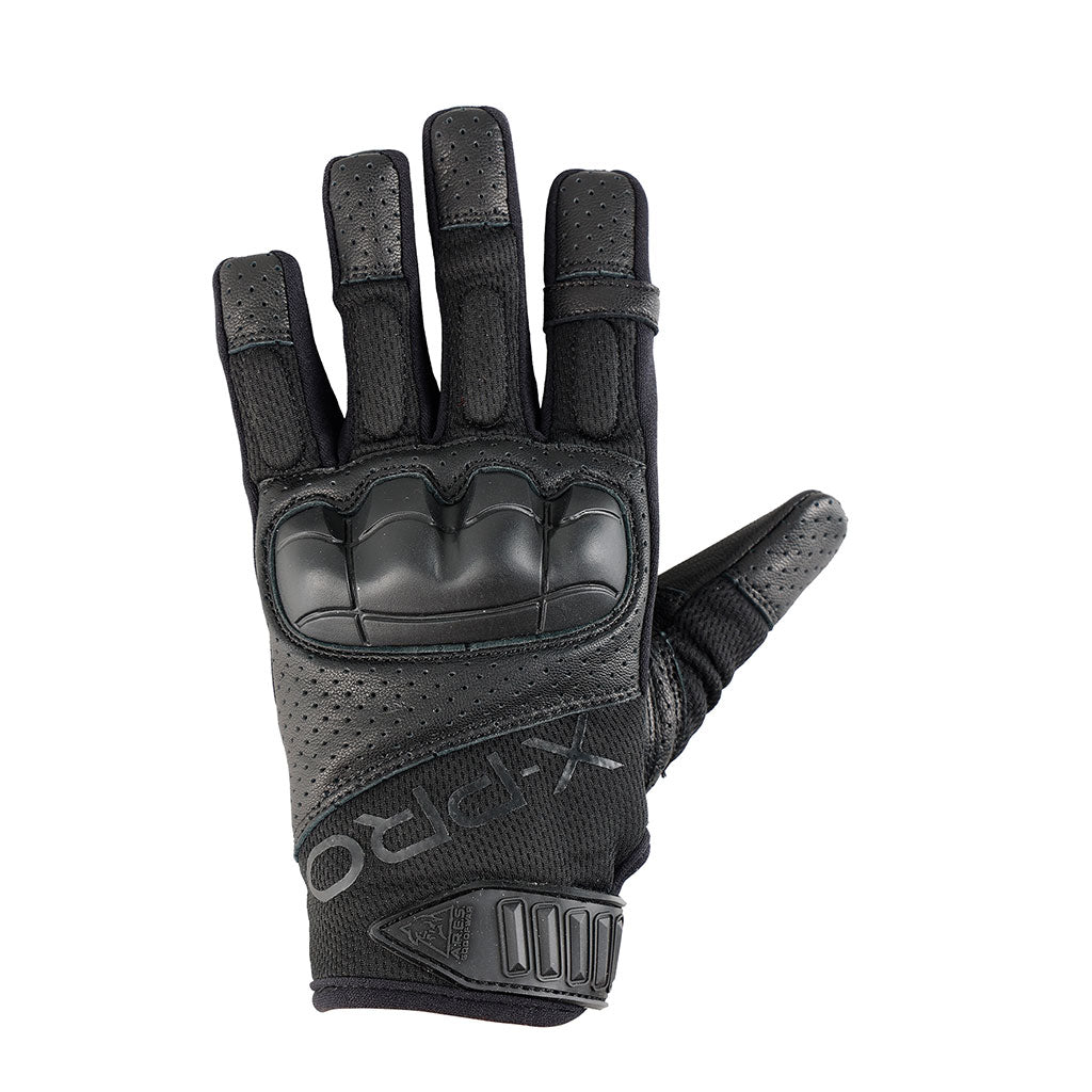 Gants tactiques Ares X-Pro-S dos en maille aérée paume cuir perforé 1 mm EN 388