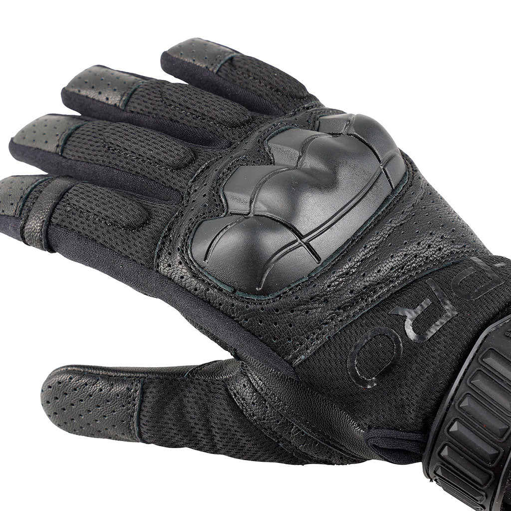 Gants tactiques Ares X-Pro-S dos en maille aérée paume cuir perforé 1 mm EN 388