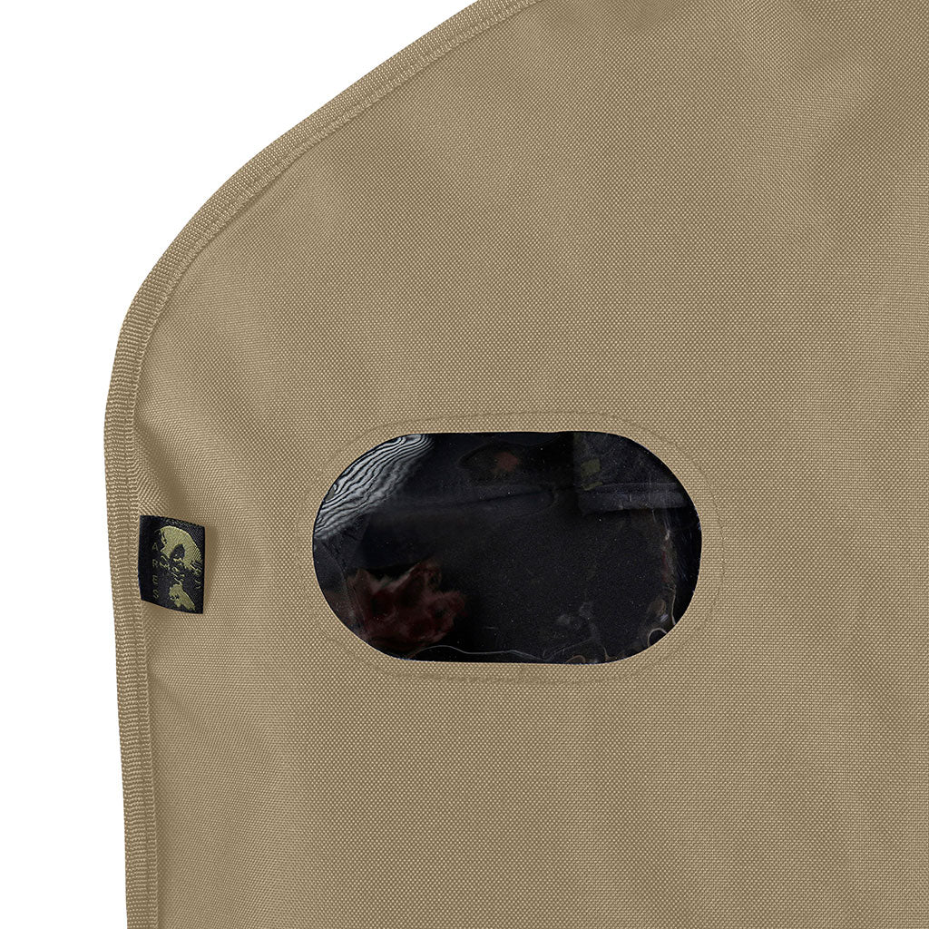 Housse à habits Ares à fermeture à glissière avec fenêtre transparente et porte-bande patronymique