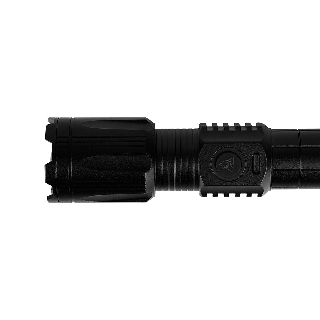 Lampe torche tactique Ares en aluminium 1800 lumens rechargeable avec batterie externe