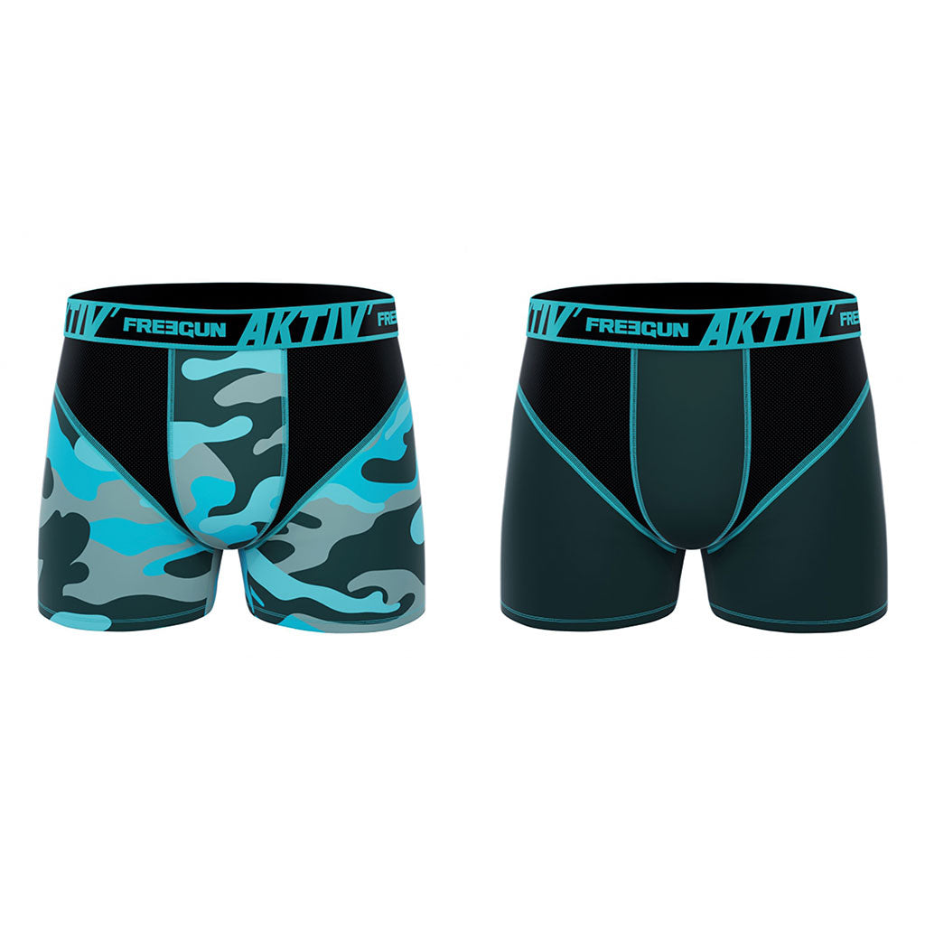 Lot de 2 boxers Ares en microfibre extensible à séchage rapide doublure coton
