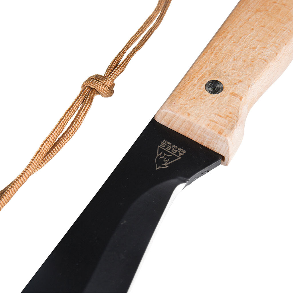 Machette courte Ares Maroni lame acier 3Cr13 longueur totale 41 cm manche bois et étui