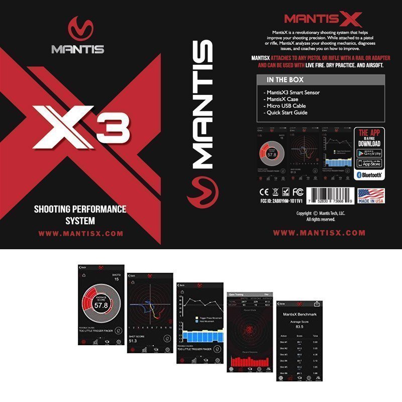 Système d'entraînement au tir X3 Mantis à capteur de mouvement rechargeable par USB