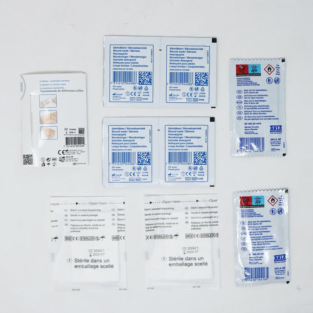 Kit de premiers secours Akla BOOBOO 17 éléments pour petites plaies notice en français