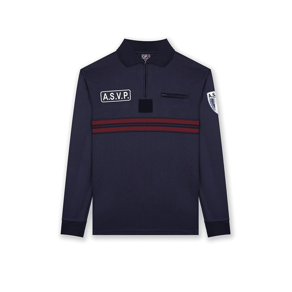 Polo de service manches longues GK Professional ASVP maille respirante poche à glissière