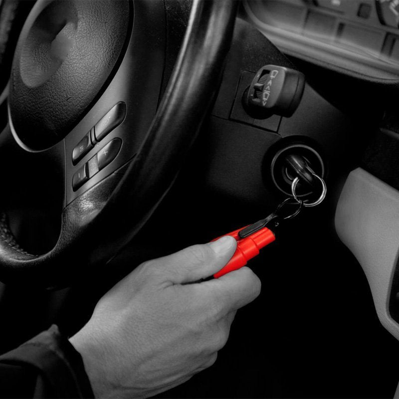 Brise-vitre coupe-sangle Resqme pour porte-clés en ABS et acier inoxydable 7,6 cm