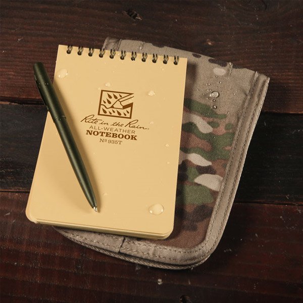 Kit carnet à spirale supérieure 7,5 x 12,5 cm Rite In The Rain stylo et housse Cordura