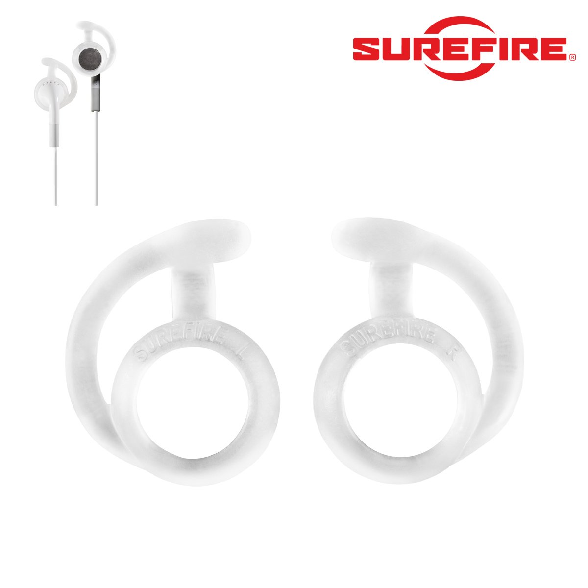 Bouchons anti-bruit Earlocks universel pour Ecouteurs Smartphone, Transparent Surefire