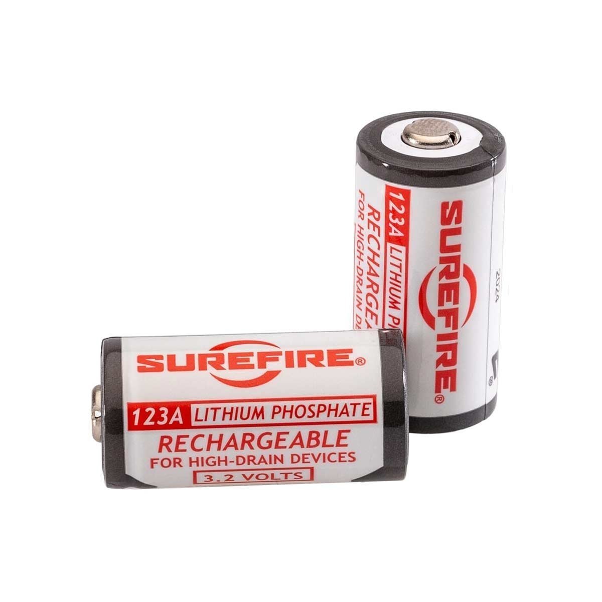 Pack de 2 batteries rechargeables Surefire LFP123A lithium-fer-phosphate 450 mAh