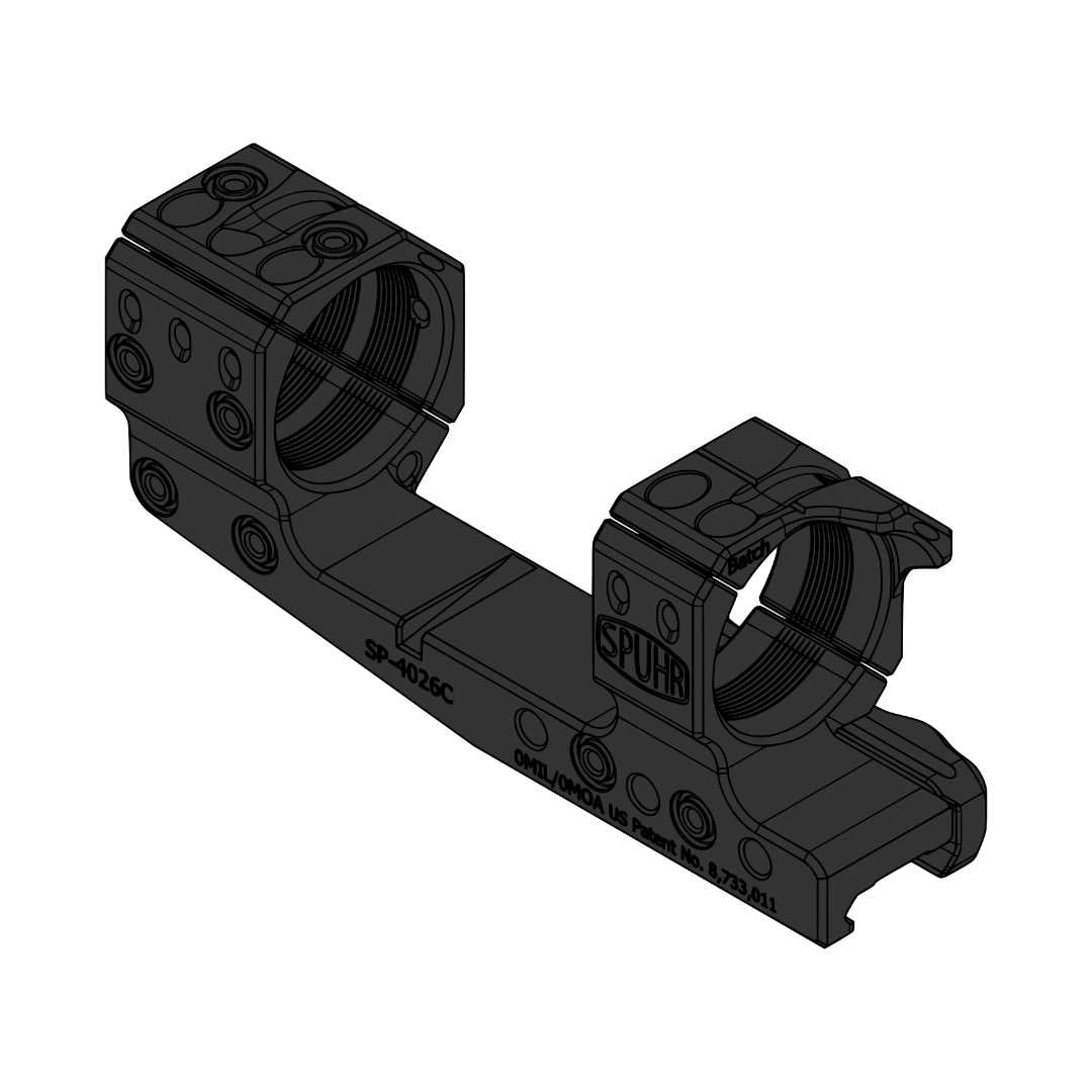 Montage de lunette Spuhr SP-4026CM Ø34 mm hauteur 32 mm 0 MIL rail Picatinny Gen3