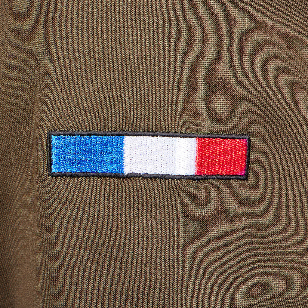 Sweat à capuche Ares polycoton 350 g/m² brodé FRENCH ARMY poche à glissière