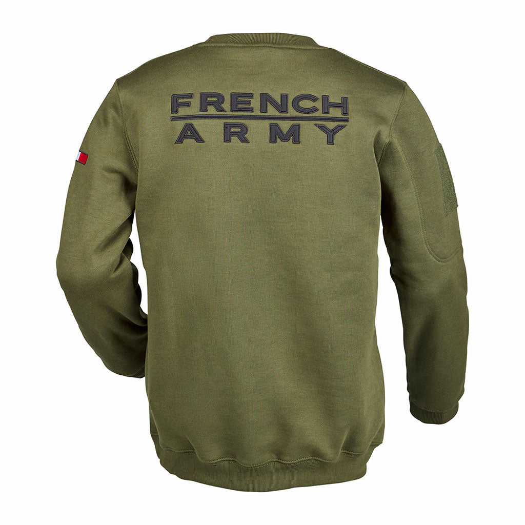 Sweat-shirt Ares col rond polycoton 350 g/m² brodé FRENCH ARMY au dos