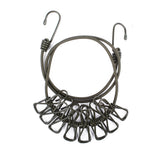 Corde à linge élastique Ares de bivouac avec huit pinces métalliques intégrées