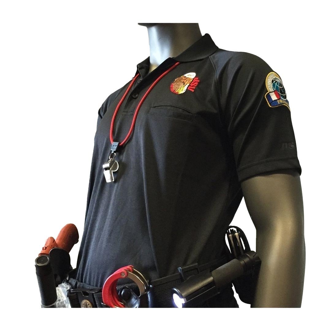 Polo Instructor ASP en polyester hydrofuge traité antimicrobien à col restant plat