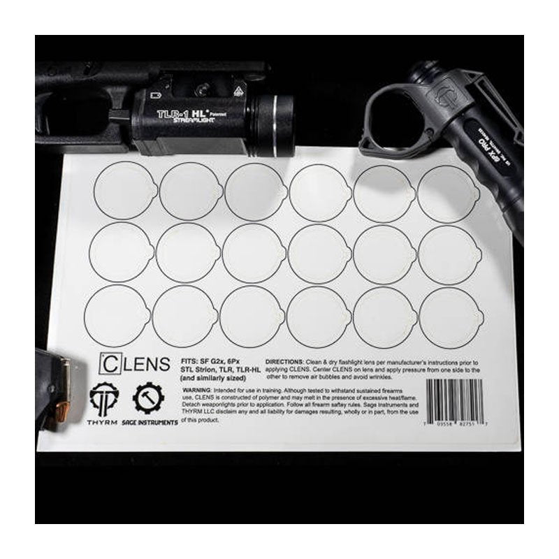 Feuille de 31 protections de lentille Thyrm CLENS multi-tailles en polymère transparent