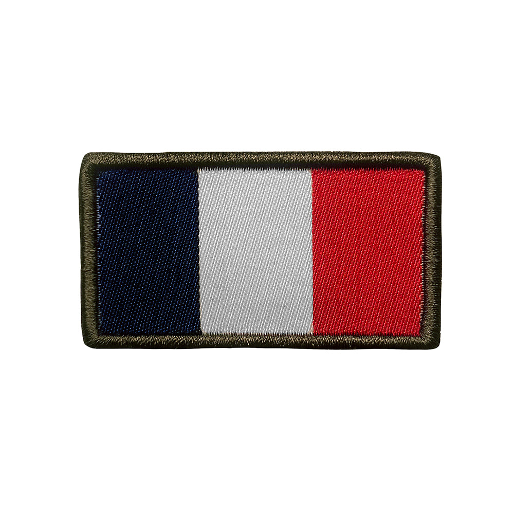 Ecusson A10 Equipment drapeau français brodé à fixation auto-agrippante, quatre finitions