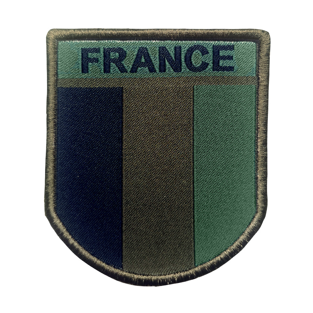 Ecusson A10 Equipment France brodé à fixation auto-agrippante, quatre finitions au sélecteur