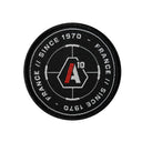 Ecusson A10 Equipment SIGNATURE Since 1970 brodé rond à fixation auto-agrippante, quatre versions