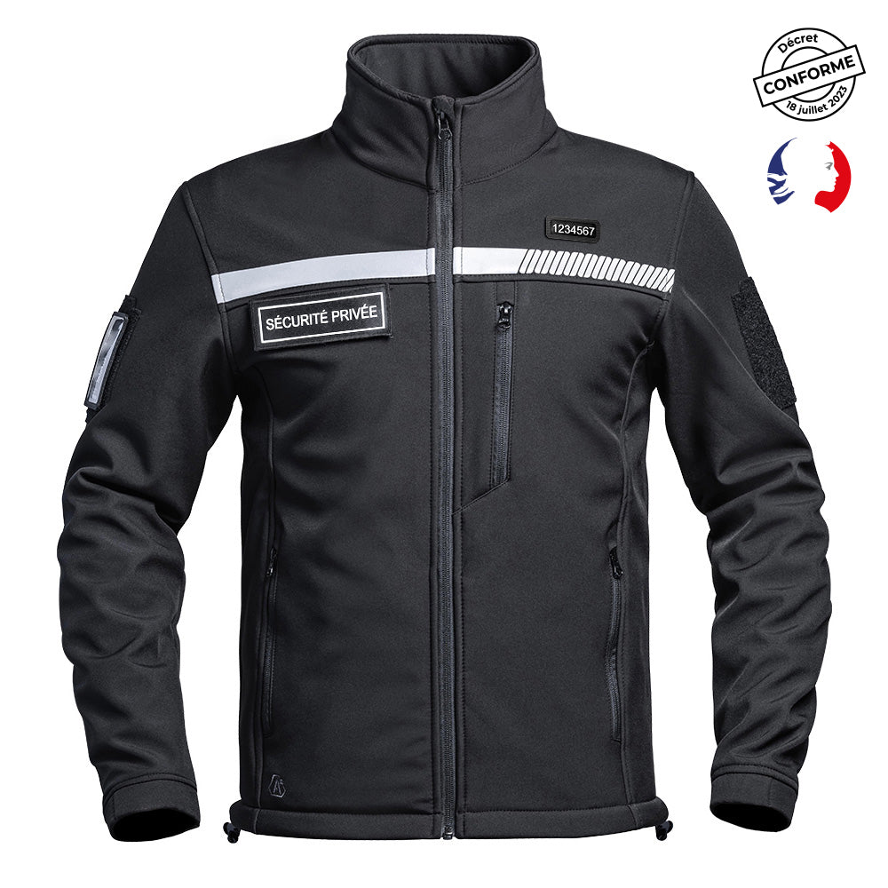 Veste softshell A10 Equipment SÉCU-ONE haute visibilité Sécurité Privée