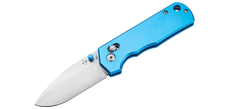 Couteau pliant Boker Magnum Rockstub Blue Elox 14C28N acier 14C28N lame 67 mm